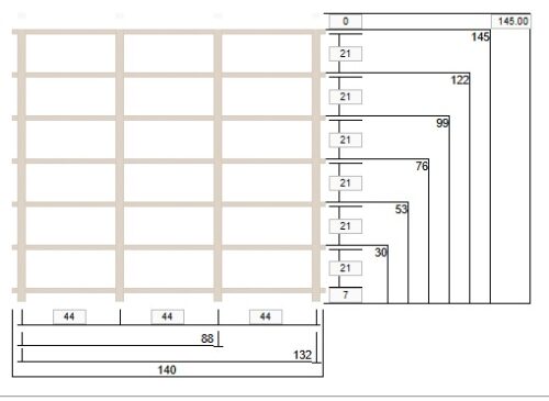 DVD-hylly 3/7 145x140cm Tuomenkukka