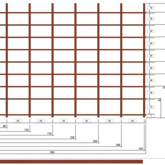 Kirjahylly 8/9 256x360cm Mahonki