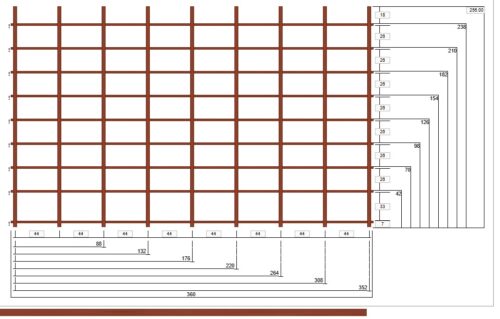 Kirjahylly 8/9 256x360cm Mahonki
